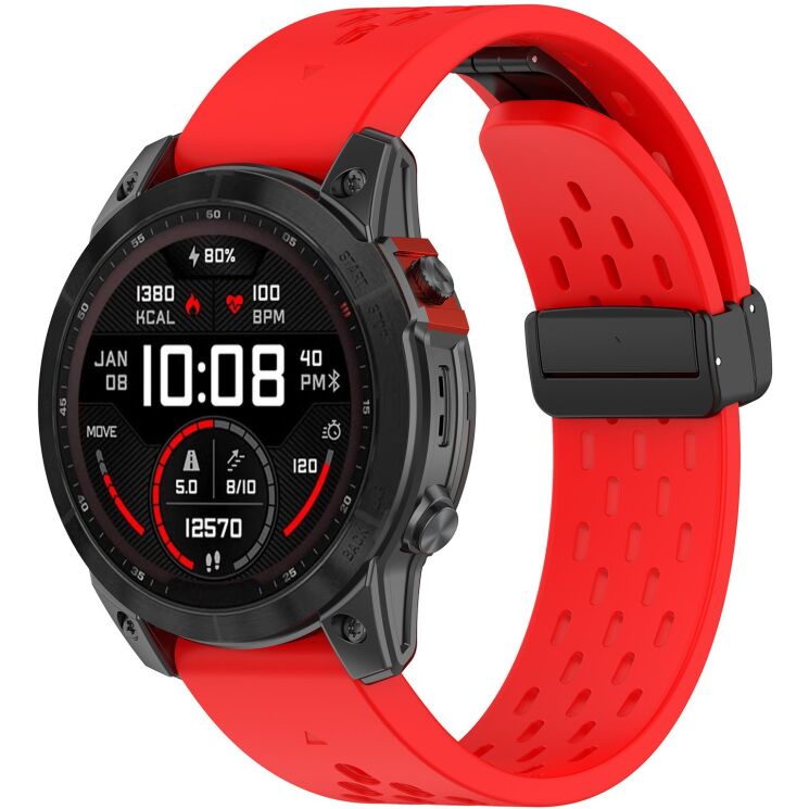 Ремінець Deexe Astra Strap для годинників Garmin з шириною кріплення QuickFit 20mm - Red: фото 4 з 9