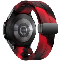 Ремінець Deexe Aurora Strap для Samsung Galaxy Watch 4 / 4 Classic / 5 / 5 Pro / 6 / 6 Classic / 7 / FE - Black / Red: фото 1 з 8