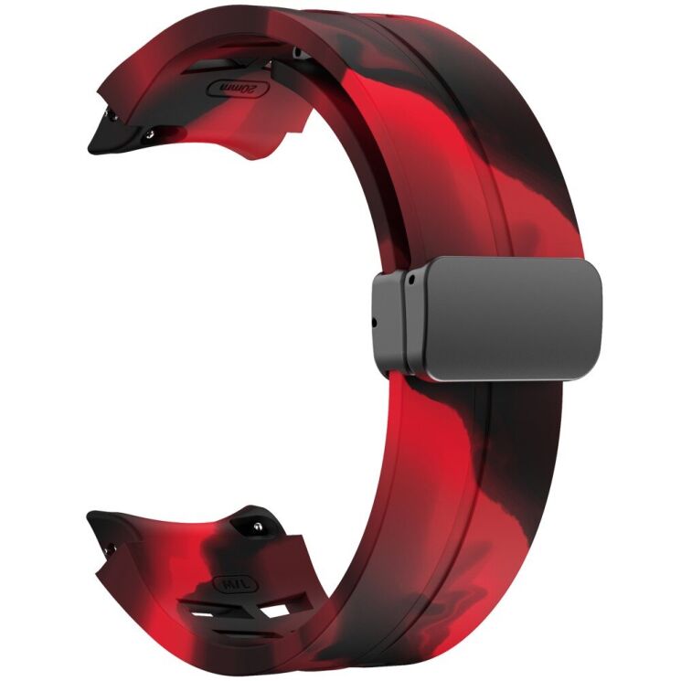 Ремінець Deexe Aurora Strap для Samsung Galaxy Watch 4 / 4 Classic / 5 / 5 Pro / 6 / 6 Classic / 7 / FE - Black / Red: фото 3 з 8