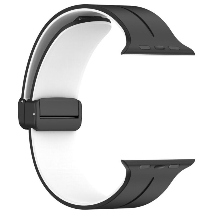 Ремінець Deexe Color Soft Line для Apple Watch 42 (Series 10/11) / 41 / 40 / SE 40 / 38 - Black / White: фото 3 з 7