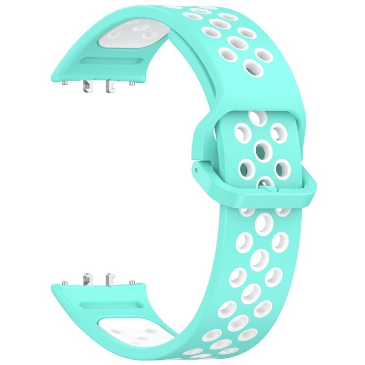 Ремінець Deexe Dot Color для Samsung Galaxy Fit 3 - Teal / White: фото 3 з 7
