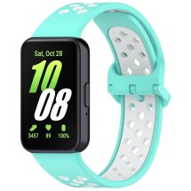 Ремінець Deexe Dot Color для Samsung Galaxy Fit 3 - Teal / White: фото 1 з 7
