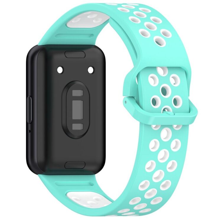 Ремінець Deexe Dot Color для Samsung Galaxy Fit 3 - Teal / White: фото 2 з 7