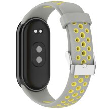 Ремешок Deexe Dot Color для Xiaomi Mi Smart Band 8 / 9 - Grey / Yellow: фото 1 из 9