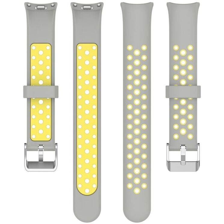 Ремешок Deexe Dot Color для Xiaomi Mi Smart Band 8 / 9 - Grey / Yellow: фото 5 из 9