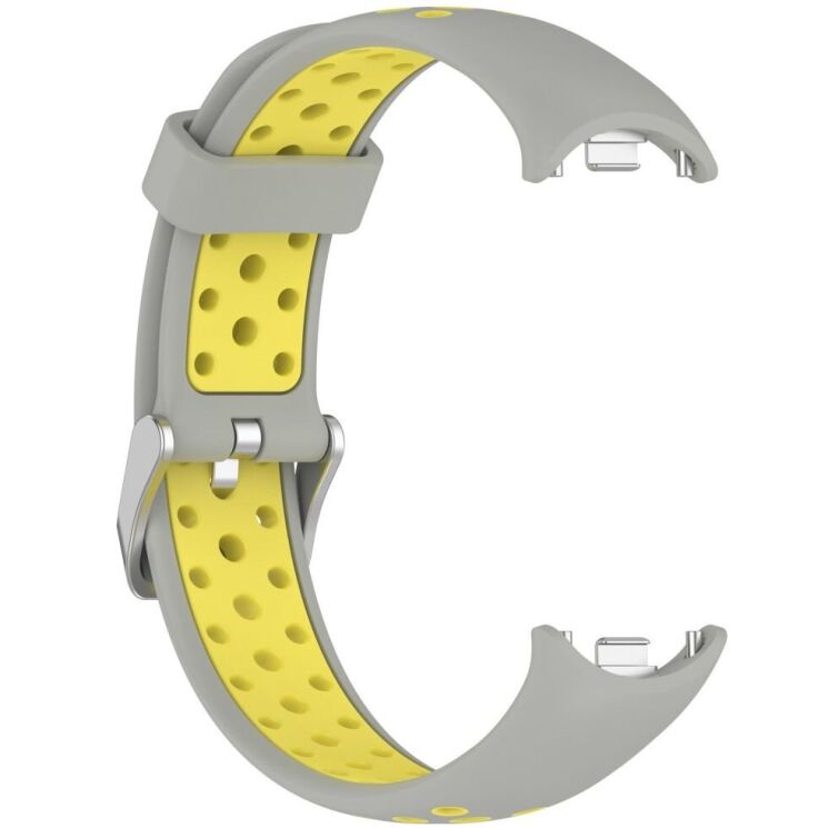 Ремешок Deexe Dot Color для Xiaomi Mi Smart Band 8 / 9 - Grey / Yellow: фото 4 из 9