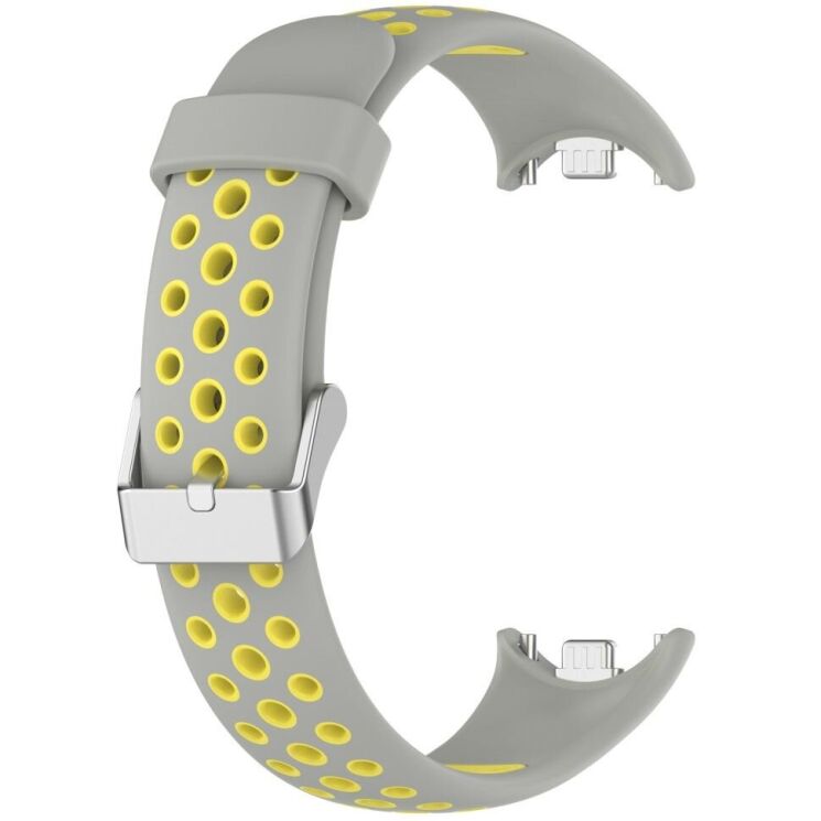 Ремешок Deexe Dot Color для Xiaomi Mi Smart Band 8 / 9 - Grey / Yellow: фото 3 из 9