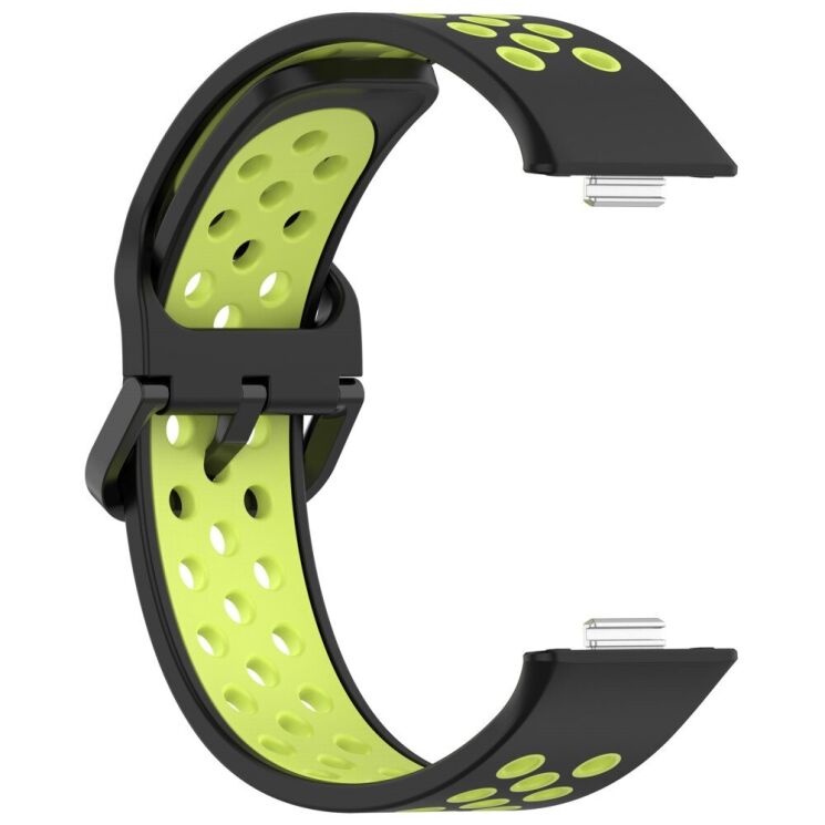 Ремінець Deexe Dual Color для Huawei Watch Fit 3 - Black / Lime: фото 3 з 7