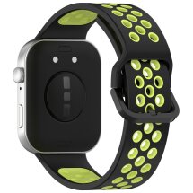 Ремінець Deexe Dual Color для Huawei Watch Fit 3 - Black / Lime: фото 1 з 7