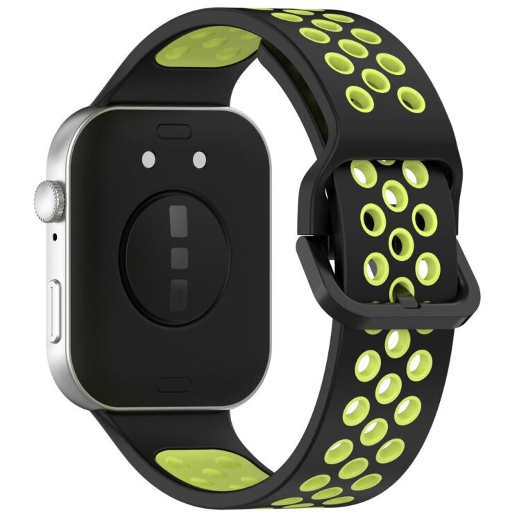 Ремінець Deexe Dual Color для Huawei Watch Fit 3 - Black / Lime: фото 1 з 7