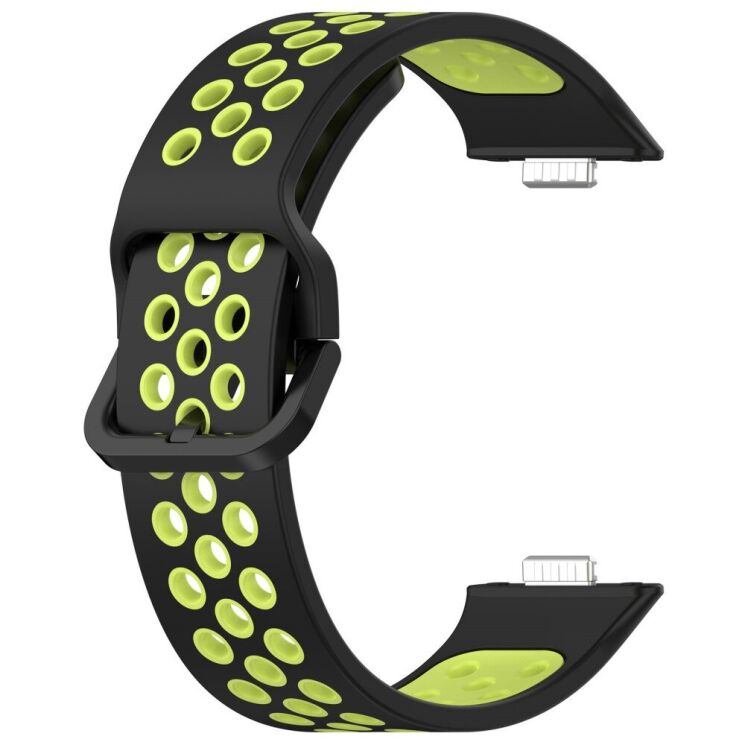 Ремінець Deexe Dual Color для Huawei Watch Fit 3 - Black / Lime: фото 2 з 7