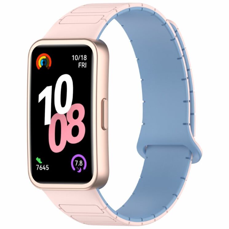 Ремешок Deexe Flexible Fit для Huawei Band 8 / 9 / 10 - Pink / Blue: фото 2 из 6