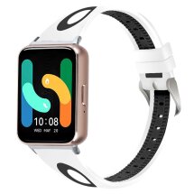 Ремінець Deexe Holes Design для Samsung Galaxy Fit 3 - Black / White: фото 1 з 5