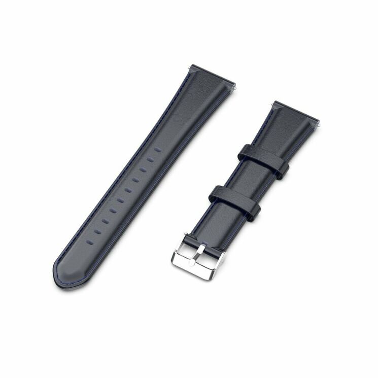 Ремешок Deexe Leather Strap для Xiaomi Mi Watch (Chinese) - Navy Blue: фото 4 из 6