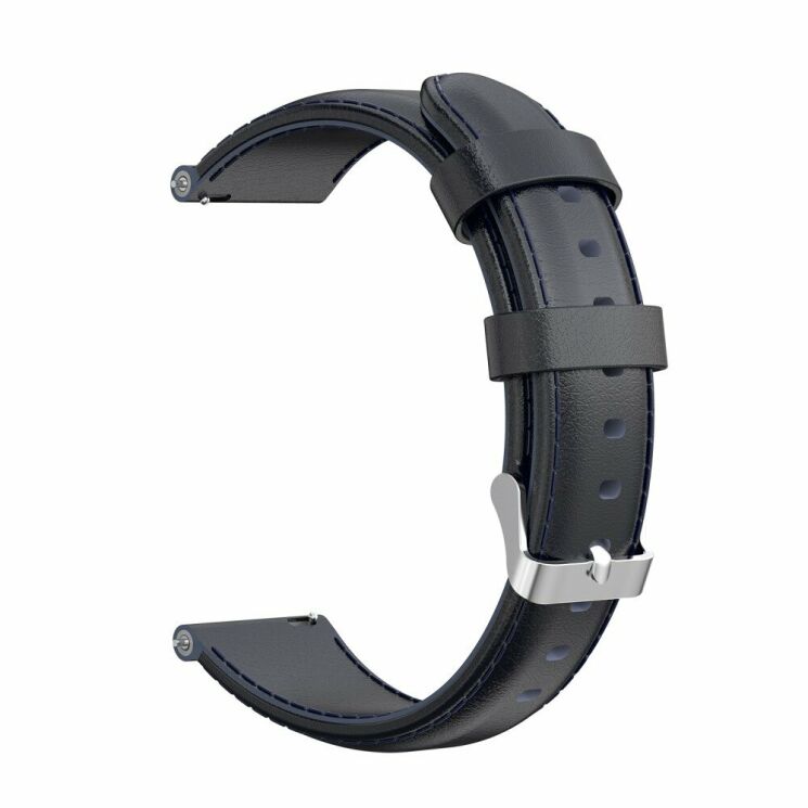 Ремешок Deexe Leather Strap для Xiaomi Mi Watch (Chinese) - Navy Blue: фото 2 из 6