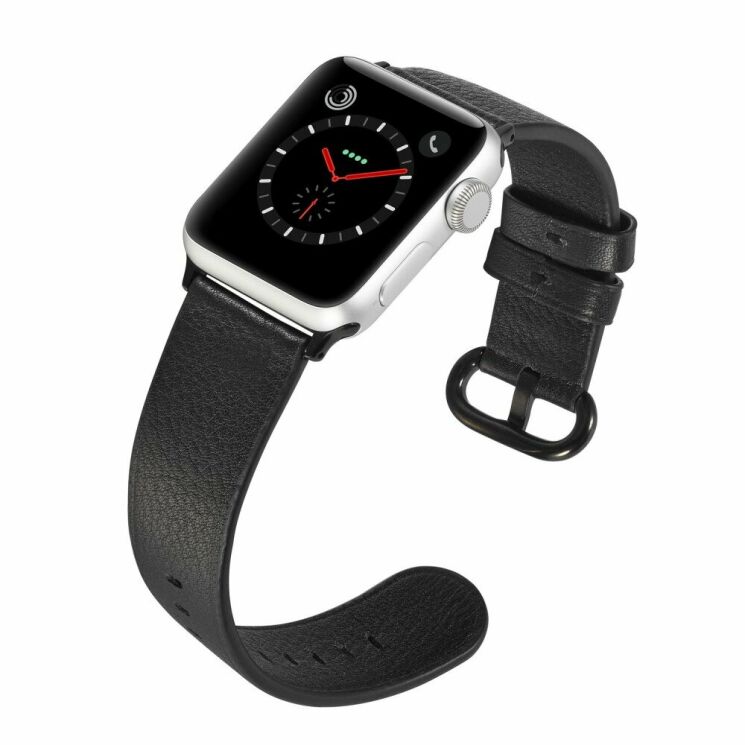 Ремінець Deexe Leather Style для Apple Watch 42 (Series 10) / 41 / 40 / SE 40 / 38 - Black: фото 4 з 4
