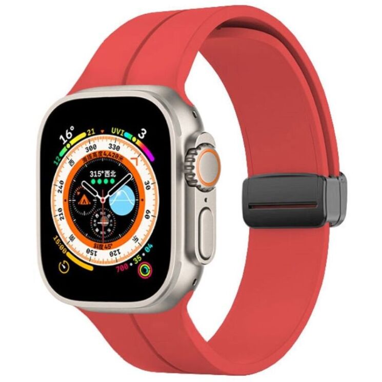 Ремінець Deexe Magnetic Braselet для Apple Watch 42 (Series 10) / 41 / 40 / SE 40 / 38 - Red: фото 1 з 8