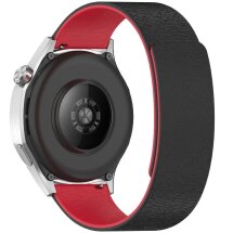 Ремешок Deexe Magnetic Silicone Strap для Huawei Watch GT 3 (42mm) - Black / Red: фото 1 из 5