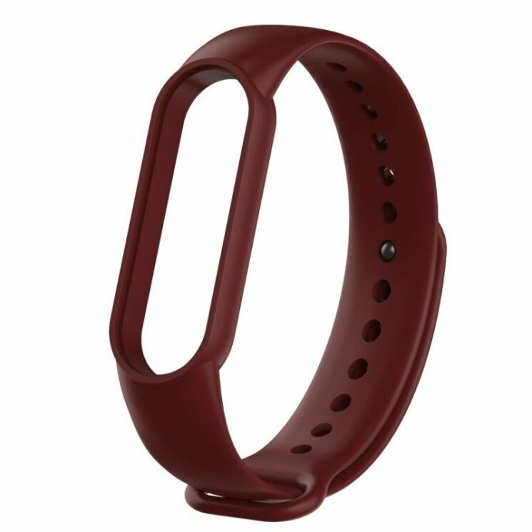 Ремешок Deexe Soft Touch для Xiaomi Mi Band 5 / Mi Band 6 / Mi Band 7 - Wine Red: фото 2 из 2