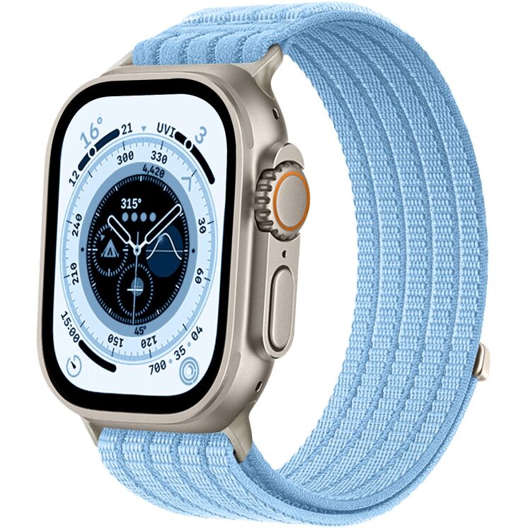 Ремешок Deexe Soft Weave для Apple Watch 49 / 46 / 45 / 44 / SE 44 / 42 (Series 1-3) / Ultra / Ultra 2 / Ultra 3 - Baby Blue (371861TT) Ремешок Deexe Soft Weave для Apple Watch 49 / 46 / 45 / 44 / SE 44 / 42 (Series 1-3) / Ultra / Ultra 2 / Ultra 3 - Baby Blue: фото 2 из 5