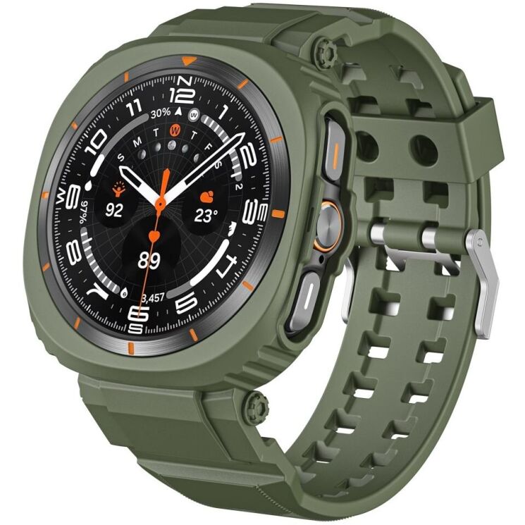 Ремешок Deexe Solid Color для Samsung Galaxy Watch Ultra (47mm) - Army Green: фото 1 из 8
