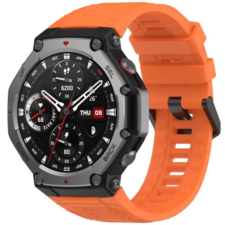 Ремінець Deexe Sport Series для Xiaomi Amazfit T-ReX 3 - Orange: фото 2 з 9