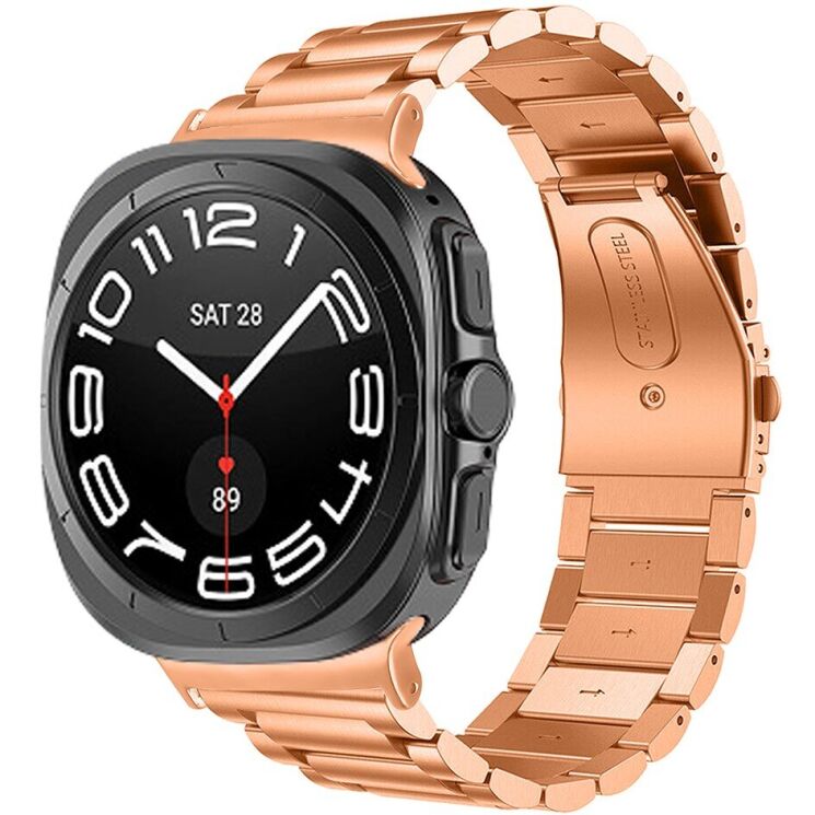 Ремешок Deexe Stainless Steel для Samsung Galaxy Watch 8 (40/44mm) / 8 Classic / Ultra (2025) - Rose Gold: фото 3 из 5