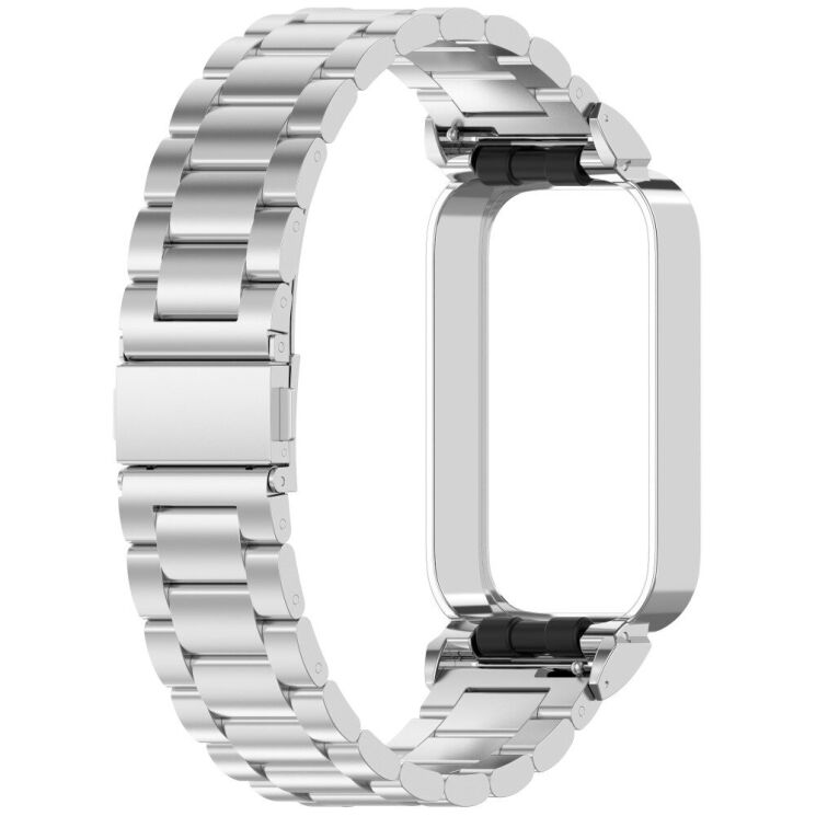 Ремешок Deexe Stainless Steel для Xiaomi Mi Smart Band 9 Active / Redmi Band 3 - Silver: фото 2 из 13
