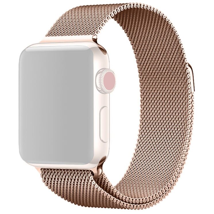 Ремінець JLT Milanese Stainless Steel для Apple Watch 42 (Series 10) / 41 / 40 / SE 40 / 38 - Rose Gold: фото 1 з 9