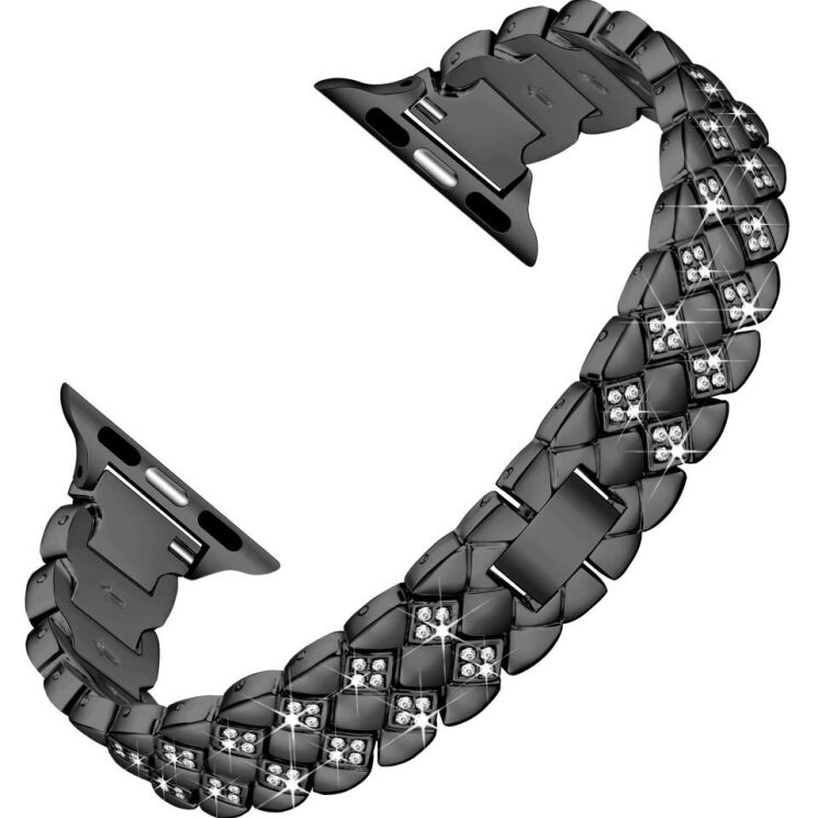 Ремешок KALEBOL Diamond для Apple Watch 42 (Series 10) / 41 / 40 / SE 40 / 38 - Black: фото 1 из 7