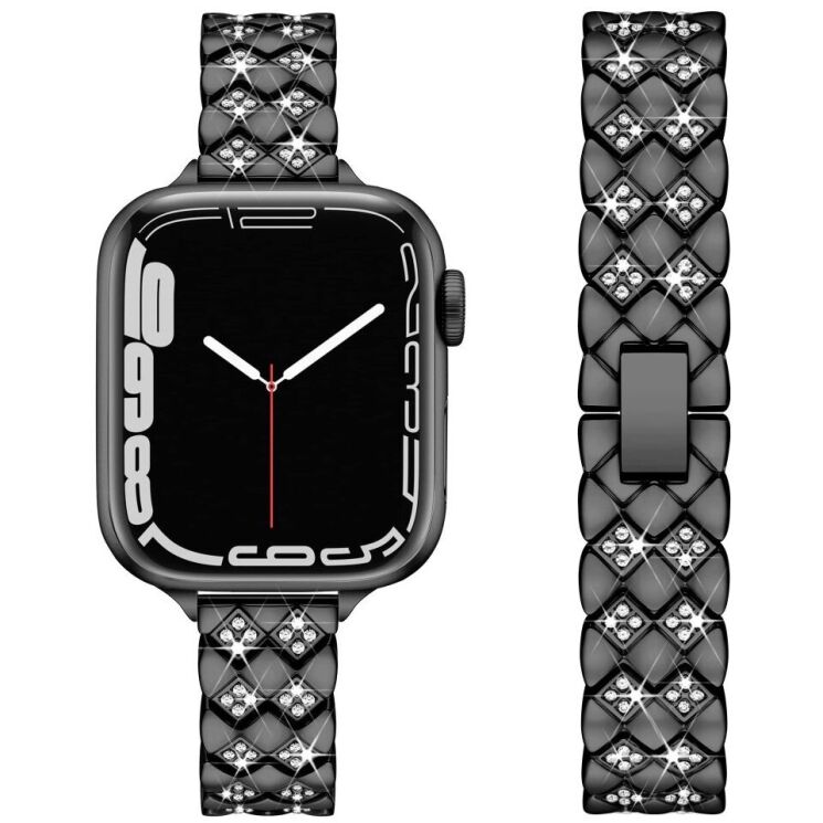 Ремешок KALEBOL Diamond для Apple Watch 42 (Series 10) / 41 / 40 / SE 40 / 38 - Black: фото 2 из 7