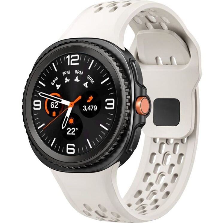 Ремінець KALEBOL Hole Design для Samsung Galaxy Watch 8 (40/44mm) / 8 Classic - Beige: фото 3 з 7