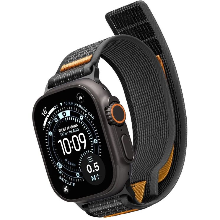 Ремешок Spigen Athlex Air 2 для Apple Watch 46 / 45 / 44 / SE 44 / 42 (Series 1-3) / Ultra / Ultra 2 / Ultra 3 (AMP10607) - Black / Orange: фото 3 из 18