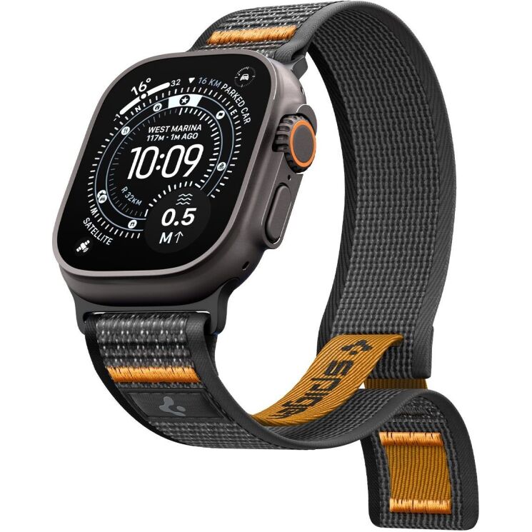 Ремешок Spigen Athlex Air 2 для Apple Watch 46 / 45 / 44 / SE 44 / 42 (Series 1-3) / Ultra / Ultra 2 / Ultra 3 (AMP10607) - Black / Orange: фото 4 из 18