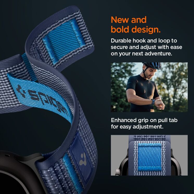 Ремешок Spigen Athlex Air 2 для Apple Watch 46 / 45 / 44 / SE 44 / 42 (Series 1-3) / Ultra / Ultra 2 / Ultra 3 (AMP10607) - Black / Orange: фото 16 из 18