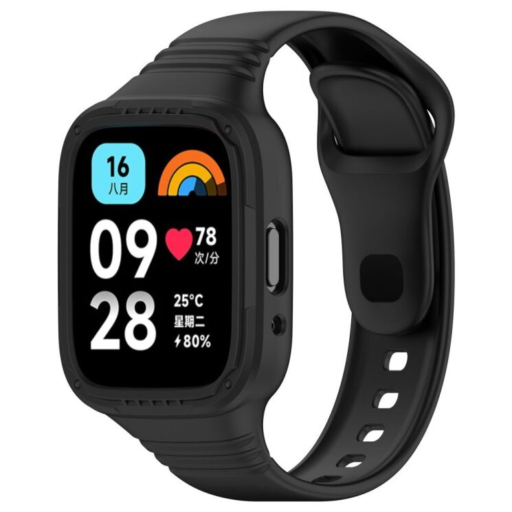 Ремешок UniCase Silicone Band Pro для Xiaomi Redmi Watch 3 Active / 3 Lite - Black: фото 4 из 6