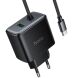 Сетевое зарядное устройство Hoco C164A PD30W+QC3.0 + кабель Type-C - Black (995689B). Фото 3 из 6