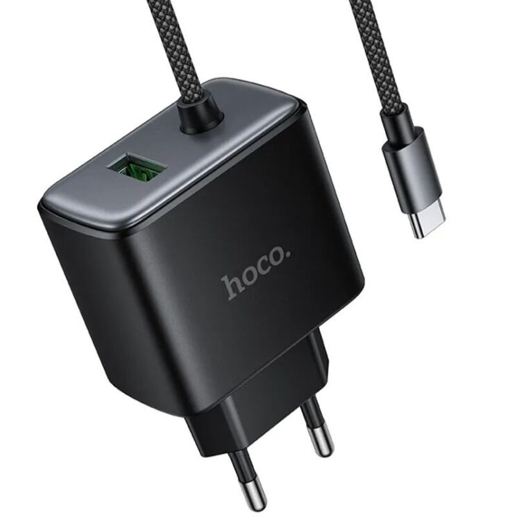 Сетевое зарядное устройство Hoco C164A PD30W+QC3.0 + кабель Type-C - Black (995689B) Сетевое зарядное устройство Hoco C164A PD30W+QC3.0 + кабель Type-C - Black: фото 3 из 6