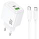 Сетевое зарядное устройство Hoco CS55A Surplus PD30W+QC3.0 + кабель Type-C to Type-C - White (960118W). Фото 1 из 8