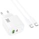 Сетевое зарядное устройство Hoco CS55A Surplus PD30W+QC3.0 + кабель Type-C to Type-C - White (960118W). Фото 2 из 8