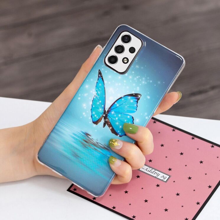 Силиконовый (TPU) чехол Deexe LumiCase для Samsung Galaxy A53 - Blue Butterfly: фото 5 из 5