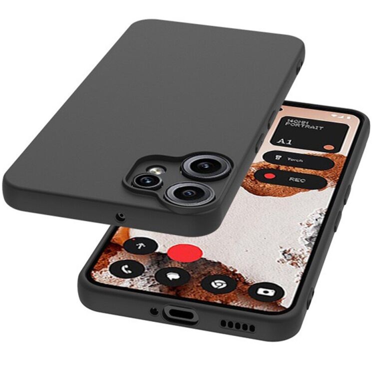 Силіконовий (TPU) чохол Deexe Matte Case для Nothing CMF Phone 2 Pro - Black: фото 4 з 5