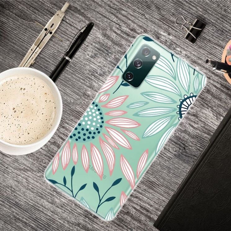 Силиконовый (TPU) чехол Deexe Pretty Glossy для Samsung Galaxy S20 FE (G780) - Sunflower: фото 2 из 5