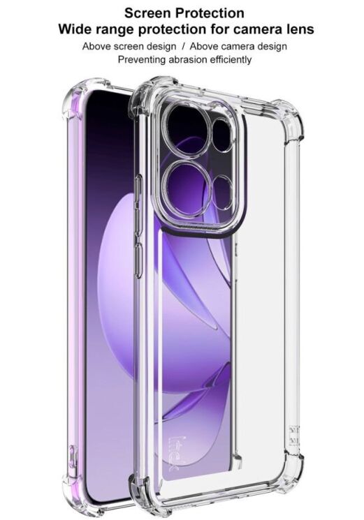 Силиконовый (TPU) чехол IMAK UX-4 Series для OPPO Reno 13 Pro 5G - Transparent: фото 10 из 11