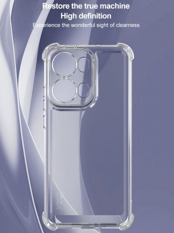 Силиконовый (TPU) чехол IMAK UX-4 Series для OPPO Reno 13 Pro 5G - Transparent: фото 9 из 11