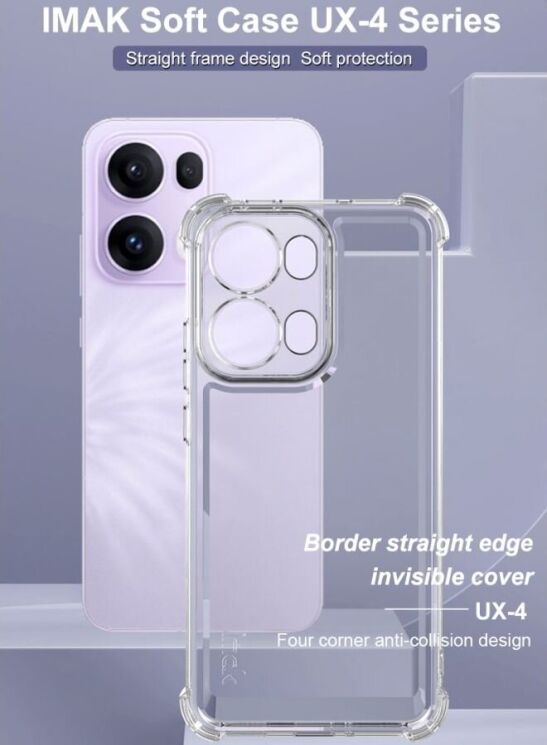 Силиконовый (TPU) чехол IMAK UX-4 Series для OPPO Reno 13 Pro 5G - Transparent: фото 8 из 11