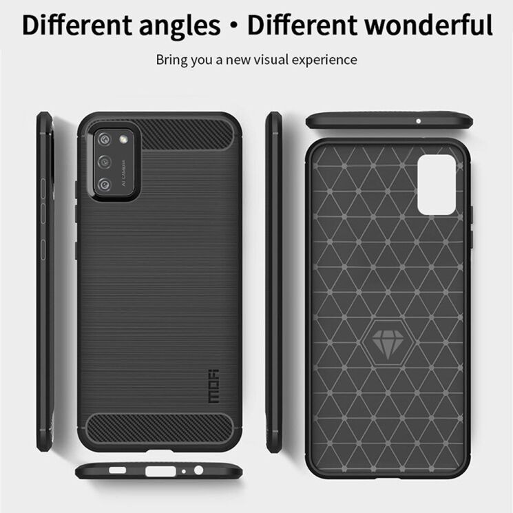 Силиконовый (TPU) чехол MOFI Carbon Fiber для Samsung Galaxy A02s (A025) - Black: фото 10 из 15