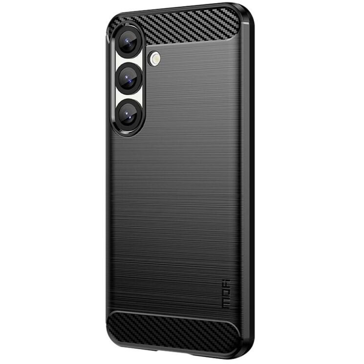 Силиконовый (TPU) чехол MOFI Carbon Fiber для Samsung Galaxy S25 (S931) - Black: фото 1 из 9