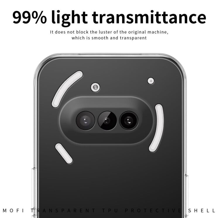 Силиконовый (TPU) чехол MOFI Thin Guard для Nothing Phone (3a) - Transparent: фото 6 из 10