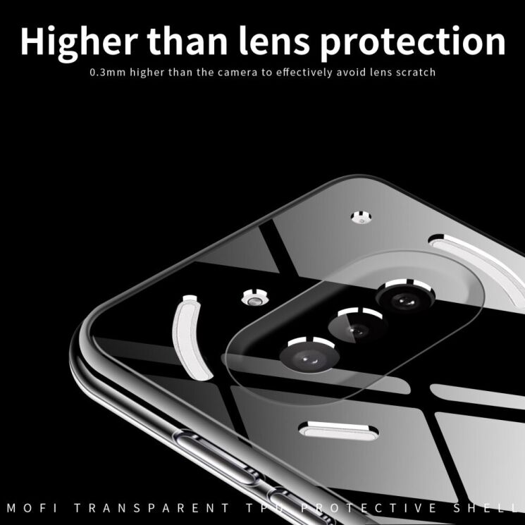Силиконовый (TPU) чехол MOFI Thin Guard для Nothing Phone (3a) - Transparent: фото 5 из 10
